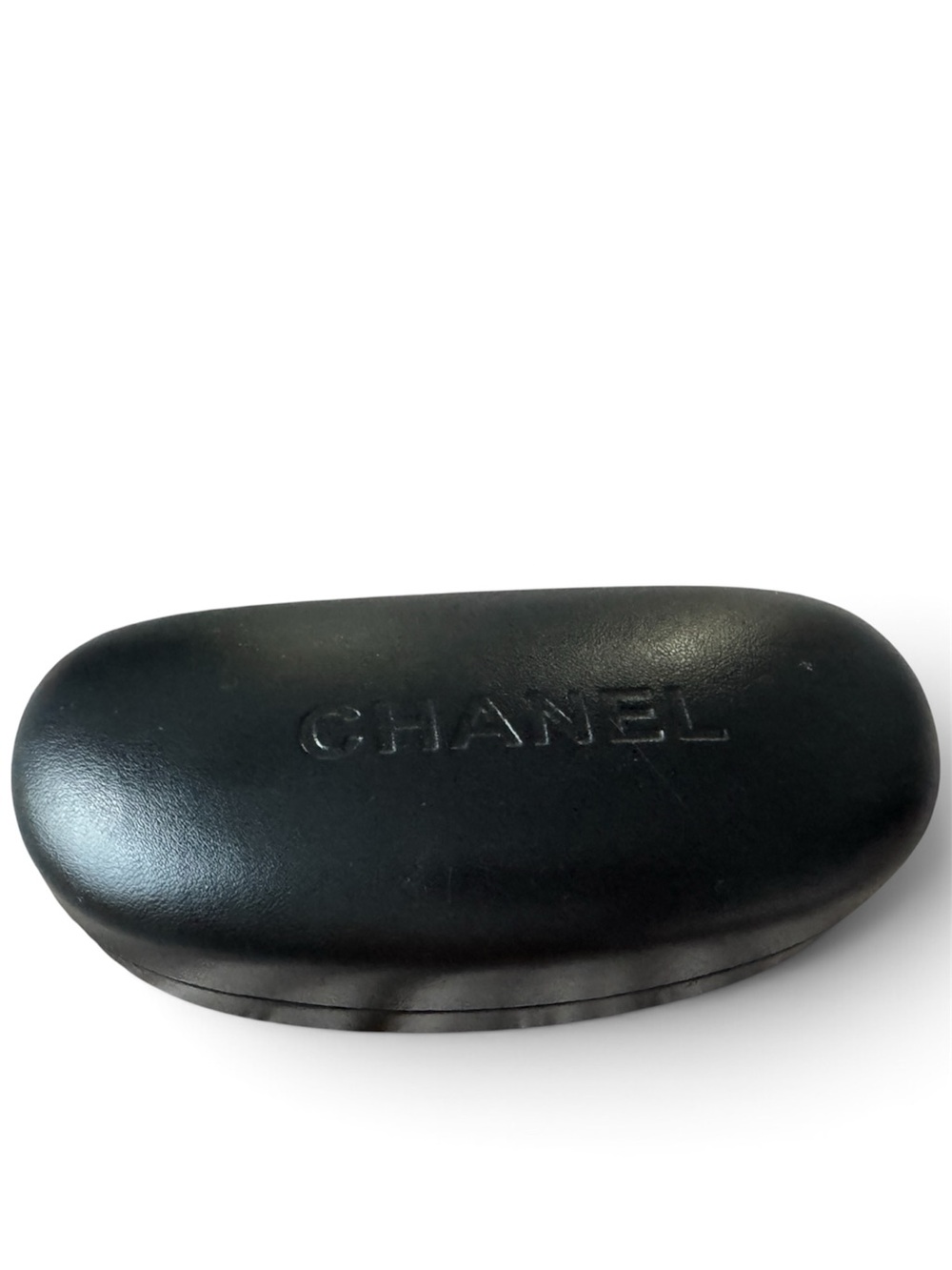 CHANEL Black Sunglasses Case with Embossed Logo